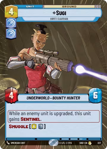 Sugi - Hired Guardian (Hyperspace) (327), Shadows of the Galaxy — Star Wars card price