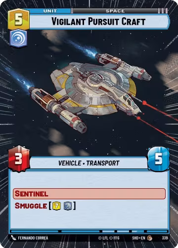 Vigilant Pursuit Craft (Hyperspace) (339), Shadows of the Galaxy — Star Wars card price
