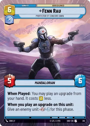 Fenn Rau - Protector of Concord Dawn (Hyperspace) (341), Shadows of the Galaxy — Star Wars card price