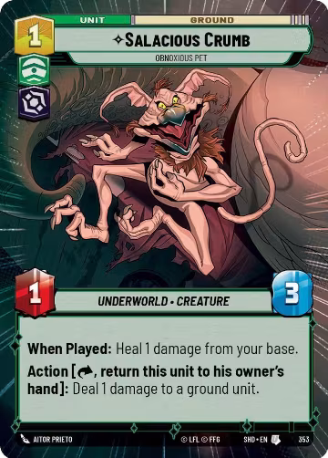 Salacious Crumb - Obnoxious Pet (Hyperspace) (353), Shadows of the Galaxy — Star Wars card price
