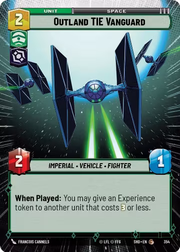 Outland TIE Vanguard (Hyperspace) (354), Shadows of the Galaxy — Star Wars card price