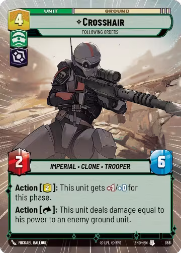 Crosshair - Following Orders (Hyperspace) (356), Shadows of the Galaxy — Star Wars card price
