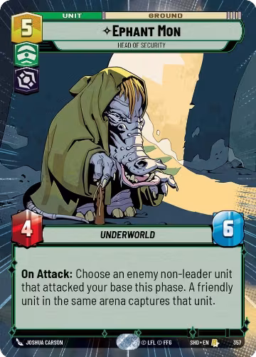 Ephant Mon - Head of Security (Hyperspace) (357), Shadows of the Galaxy — Star Wars card price