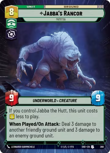 Jabba's Rancor - Pateesa (Hyperspace) (360), Shadows of the Galaxy — Star Wars card price
