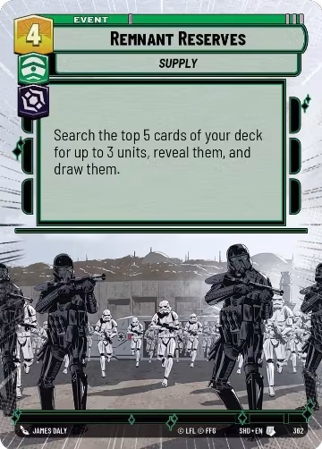 Remnant Reserves (Hyperspace) (362), Shadows of the Galaxy — Star Wars card price