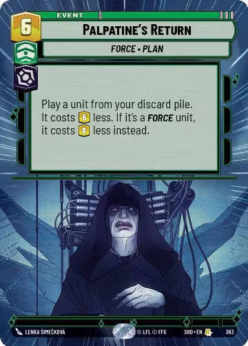 Palpatine's Return (Hyperspace) (363), Shadows of the Galaxy — Star Wars card price