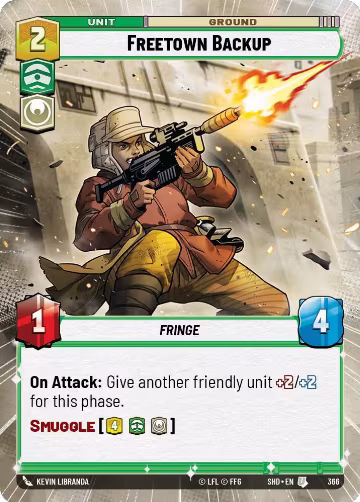 Freetown Backup (Hyperspace) (366), Shadows of the Galaxy — Star Wars card price