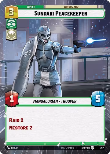 Sundari Peacekeeper (Hyperspace) (367), Shadows of the Galaxy — Star Wars card price