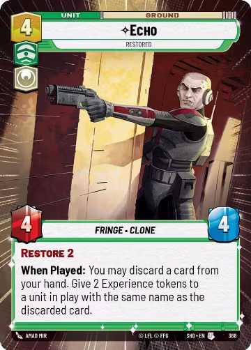 Echo - Restored (Hyperspace) (368), Shadows of the Galaxy — Star Wars card price