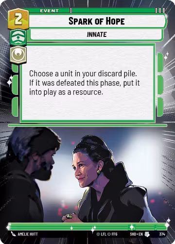 Spark of Hope (Hyperspace) (374), Shadows of the Galaxy — Star Wars card price