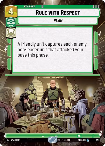 Rule With Respect (Hyperspace) (375), Shadows of the Galaxy — Star Wars card price