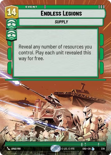 Endless Legions (Hyperspace) (378), Shadows of the Galaxy — Star Wars card price
