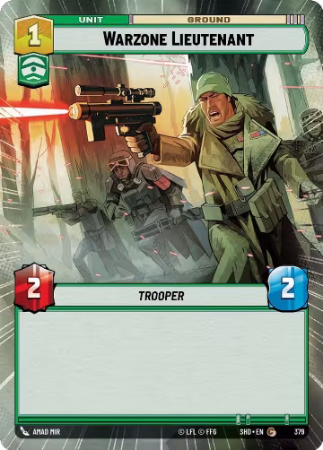 Warzone Lieutenant (Hyperspace) (379), Shadows of the Galaxy — Star Wars card price
