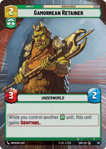 Gamorrean Retainer (Hyperspace) (381), Shadows of the Galaxy — Star Wars card price