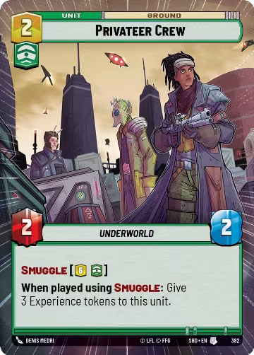 Privateer Crew (Hyperspace) (382), Shadows of the Galaxy — Star Wars card price