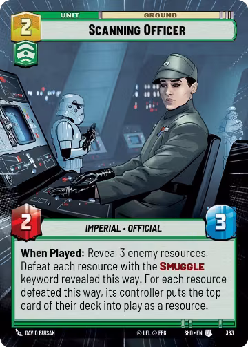 Scanning Officer (Hyperspace) (383), Shadows of the Galaxy — Star Wars card price