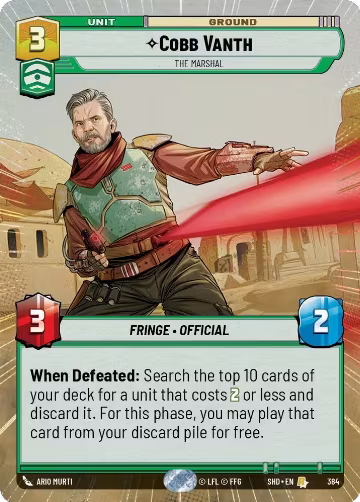 Cobb Vanth - The Marshal (Hyperspace) (384), Shadows of the Galaxy — Star Wars card price
