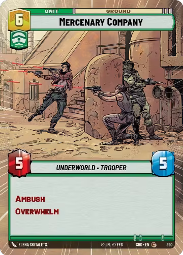 Mercenary Company (Hyperspace) (390), Shadows of the Galaxy — Star Wars card price