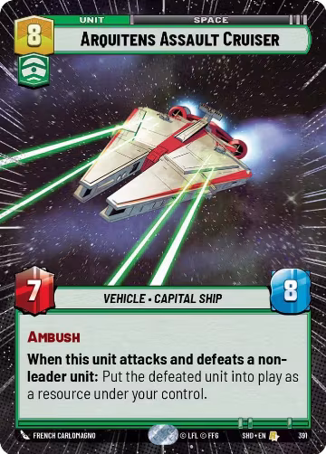Arquitens Assault Cruiser (Hyperspace) (391), Shadows of the Galaxy — Star Wars card price