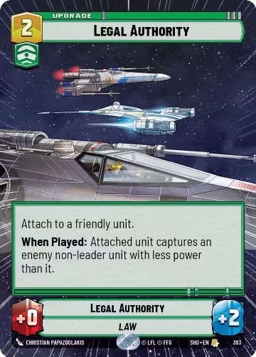 Legal Authority (Hyperspace) (393), Shadows of the Galaxy — Star Wars card price