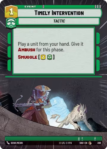 Timely Intervention (Hyperspace) (398), Shadows of the Galaxy — Star Wars card price