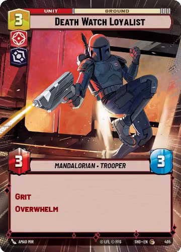 Death Watch Loyalist (Hyperspace) (405), Shadows of the Galaxy — Star Wars card price