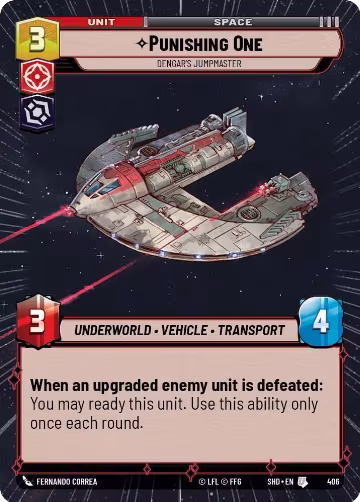 Punishing One - Dengar's Jumpmaster (Hyperspace) (406), Shadows of the Galaxy — Star Wars card price
