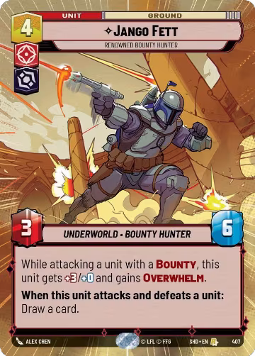 Jango Fett - Renowned Bounty Hunter (Hyperspace) (407), Shadows of the Galaxy — Star Wars card price