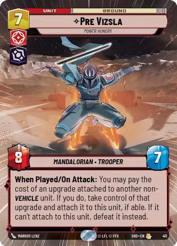 Pre Vizsla - Power Hungry (Hyperspace) (411), Shadows of the Galaxy — Star Wars card price