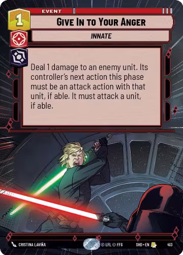Give In to Your Anger (Hyperspace) (413), Shadows of the Galaxy — Star Wars card price