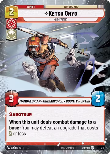 Ketsu Onyo - Old Friend (Hyperspace) (416), Shadows of the Galaxy — Star Wars card price