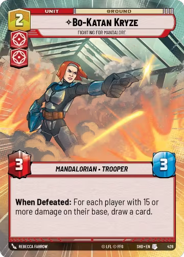 Bo-Katan Kryze - Fighting For Mandalore (Hyperspace) (426), Shadows of the Galaxy — Star Wars card price