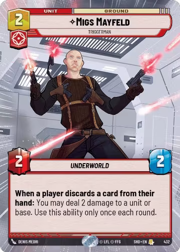 Migs Mayfeld - Triggerman (Hyperspace) (432), Shadows of the Galaxy — Star Wars card price
