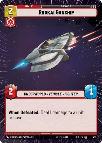 Rhokai Gunship (Hyperspace) (433), Shadows of the Galaxy — Star Wars card price