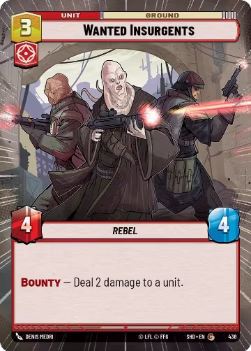 Wanted Insurgents (Hyperspace) (436), Shadows of the Galaxy — Star Wars card price