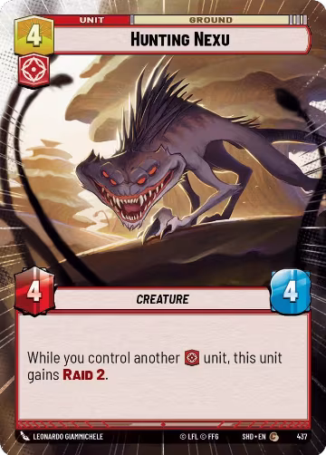 Hunting Nexu (Hyperspace) (437), Shadows of the Galaxy — Star Wars card price
