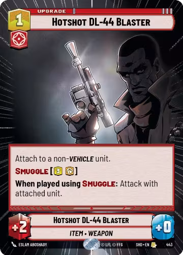 Hotshot DL-44 Blaster (Hyperspace) (443), Shadows of the Galaxy — Star Wars card price