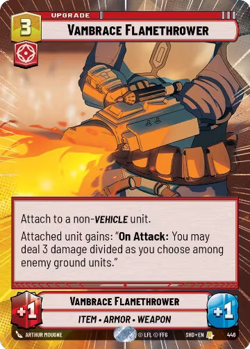 Vambrace Flamethrower (Hyperspace) (446), Shadows of the Galaxy — Star Wars card price