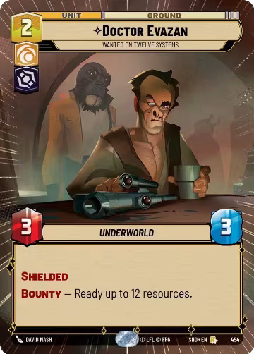 Doctor Evazan - Wanted on Twelve Systems (Hyperspace) (454), Shadows of the Galaxy — Star Wars card price