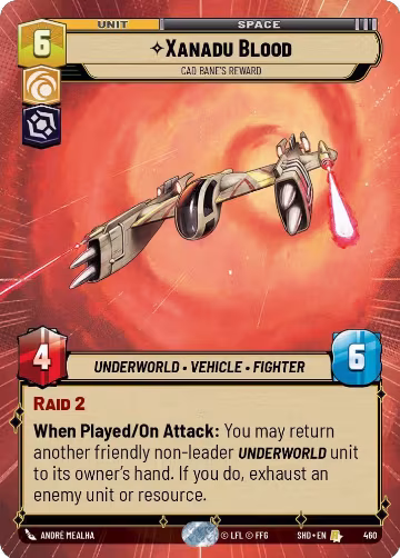 Xanadu Blood - Cad Bane's Reward (Hyperspace) (460), Shadows of the Galaxy — Star Wars card price