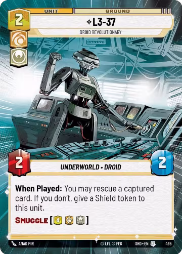 L3-37 - Droid Revolutionary (Hyperspace) (465), Shadows of the Galaxy — Star Wars card price