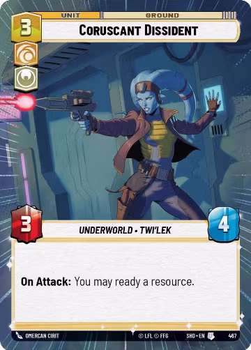 Coruscant Dissident (Hyperspace) (467), Shadows of the Galaxy — Star Wars card price