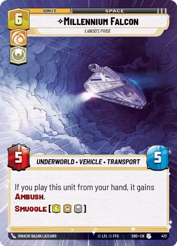 Millennium Falcon - Lando's Pride (Hyperspace) (472), Shadows of the Galaxy — Star Wars card price