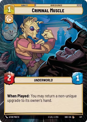 Criminal Muscle (Hyperspace) (477), Shadows of the Galaxy — Star Wars card price