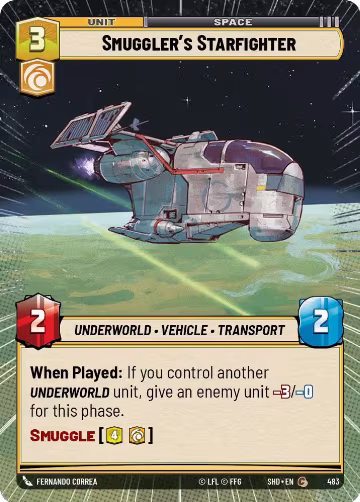Smuggler's Starfighter (Hyperspace) (483), Shadows of the Galaxy — Star Wars card price