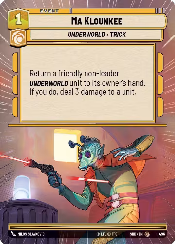 Ma Klounkee (Hyperspace) (496), Shadows of the Galaxy — Star Wars card price