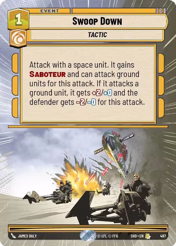 Swoop Down (Hyperspace) (497), Shadows of the Galaxy — Star Wars card price
