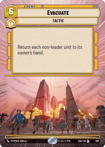 Evacuate (Hyperspace) (500), Shadows of the Galaxy — Star Wars card price
