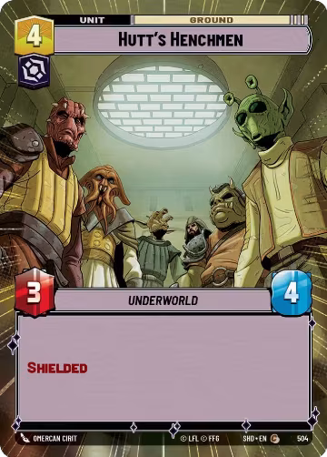 Hutt's Henchmen (Hyperspace) (504), Shadows of the Galaxy — Star Wars card price