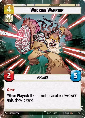 Wookiee Warrior (Hyperspace) (511), Shadows of the Galaxy — Star Wars card price